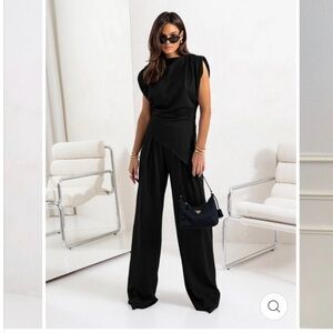 Arianna Stylish Black Two-Piece Jumpsuit.